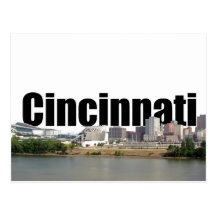 Cincinnati Skyline with Cincinnati in the Sky Postcards