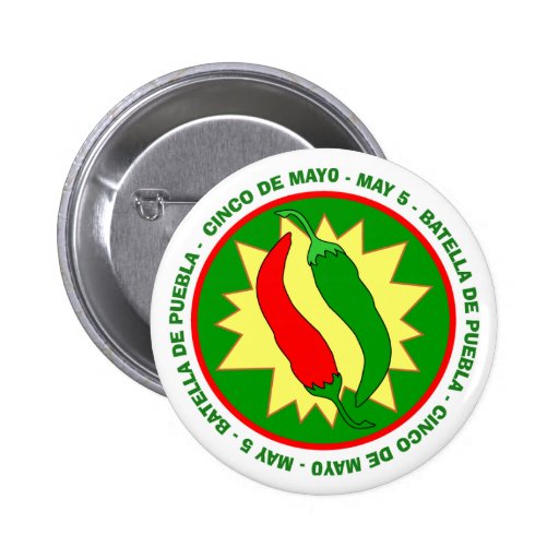 Cinco de Mayo Chilli Peppers Badge Button