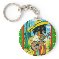 Cinco de Mayo Dachshund Key Chain