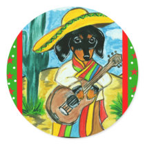 Cinco de Mayo Dachshund Round Sticker