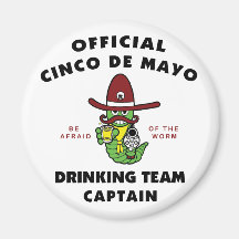 Cinco de Mayo Drinking Team Captain Fridge Magnets