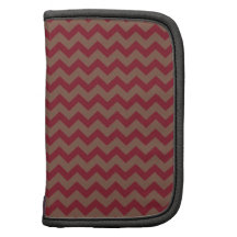 Cinnabar Red And Brown Zigzag Chevron Pattern Planner