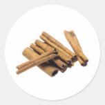 Cinnamon bark round stickers