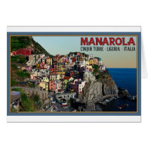 Cinque Terre - The Town of Manarola Greeting Cards