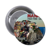 Cinque Terre - The Town of Manarola Pinback Button