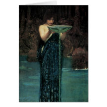 Circe Invidiosa, JW Waterhouse, Vintage Victorian Greeting Card