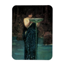Circe Invidiosa, JW Waterhouse, Vintage Victorian Rectangle Magnets