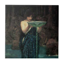 Circe Invidiosa, JW Waterhouse, Vintage Victorian Tile