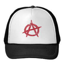 'circle a' anarchy symbol mesh hats