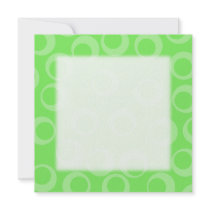 Circle design in green. Retro pattern. Personalized Invites