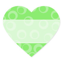 Circle design in green. Retro pattern. Heart Sticker