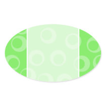 Circle design in green. Retro pattern. Oval Stickers