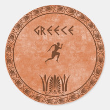 circle Greek design Round Sticker