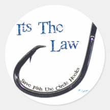 Circle Hooks Save Fish Round Sticker