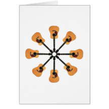 Circle of Acoustic Guitars Greeting Cards