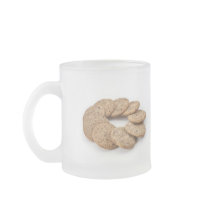 Circle of cookies on a white background coffee mug