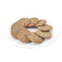 Circle of cookies on a white background sticker
