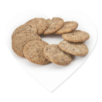 Circle of cookies on a white background sticker