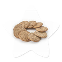 Circle of cookies on a white background sticker