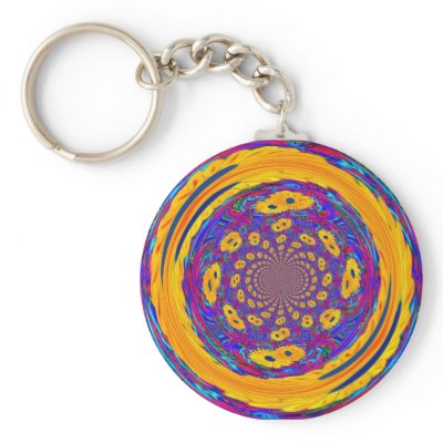 Circle Of Flowers #2 Key Chains by hadleymonster