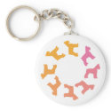 Circle of Giant Schnauzers (pinks to oranges) keychains