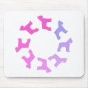 Circle of Giant Schnauzers (pinks to purples) mousepads