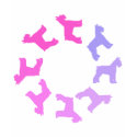 Circle of Giant Schnauzers (pinks to purples) t-shirts