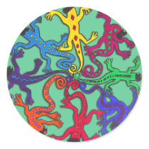 Circle of Lizards Round Sticker