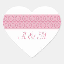 Circle of Love Monogram Heart Stickers
