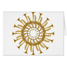 Circle of Trumpets Greeting Cards