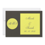 Circle Square Canary Monogram Invitation