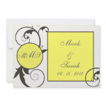 Circle Square Canary Monogram Invitation