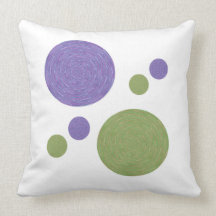 Circled Blue, Green Pattern American MoJo Pillow