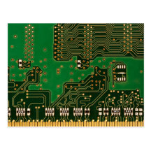 circuit board background postcard