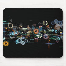 Circuit Board - Black Mouse Mat
