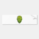 circuit board brain head yellow and green bumper sticker