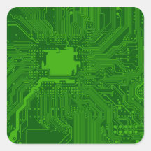 Circuit Board Square Sticker
