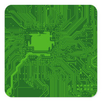 Circuit Board Square Sticker
