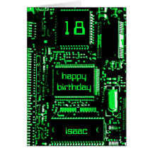 Circuit Green 'Age and Name' birthday card