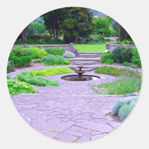 Circular Herb Garden with Fountain, Dunedin, NZ Sticker