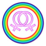 Circular Lesbian Symbol Stickers