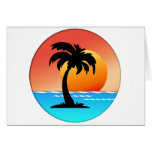 Circular Palm Tree Sunset cards