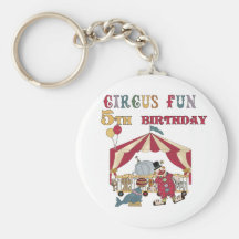 Circus 5th Birthday tshirts and Gifts Keychain