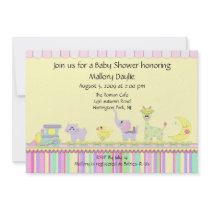 Circus Baby Train Baby Shower Personalized Announcement