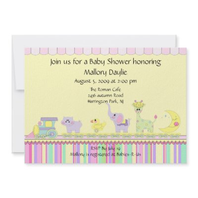 Circus Baby Train Baby Shower Personalized Announcement by celebrateitinvites