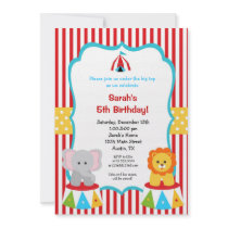 Circus Carnival Big Top Birthday Invitations