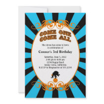 Circus Carnival Invitation Blue