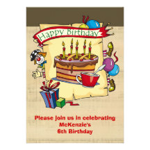 Circus Clown Birthday Party Invitations