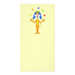 Circus Clown, Party Juggler. Dog Cartoon. Custom photo cards