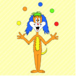 Circus Clown, Party Juggler. Dog Cartoon. Custom photo sculptures